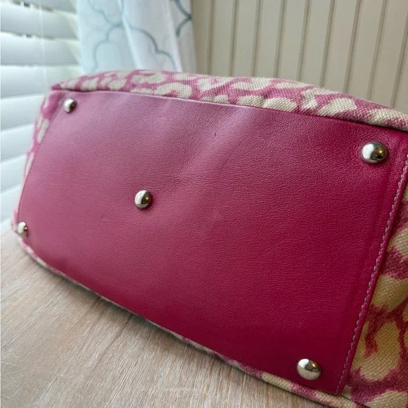 FURLA Pink Leopard Print Canvas Bag - Picture 3 of 8